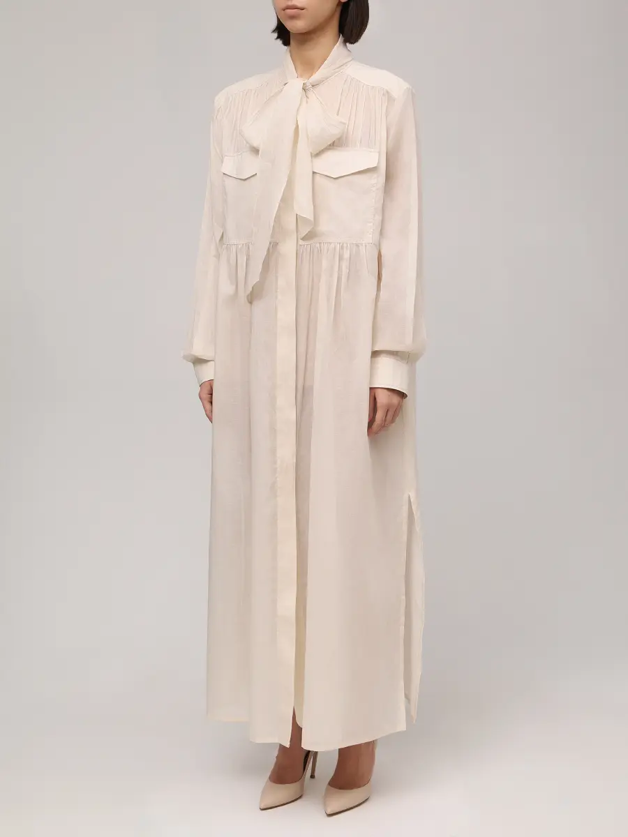 Платье хлопковое ALBERTA FERRETTI 251M 0464-0128 0045+ Бежевый  Фото 4
