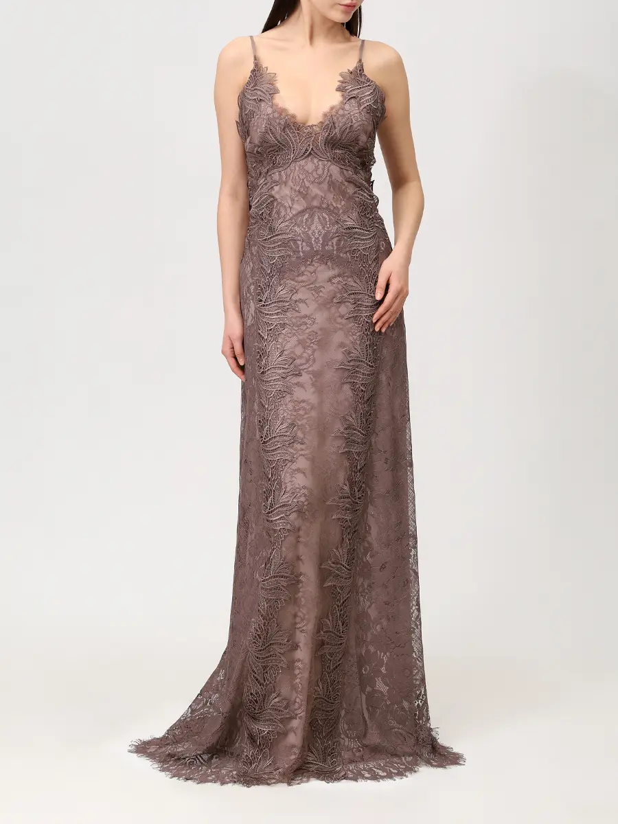 Платье кружевное ALBERTA FERRETTI 251M 0471-0150 0172+ Коричневый  Фото 2