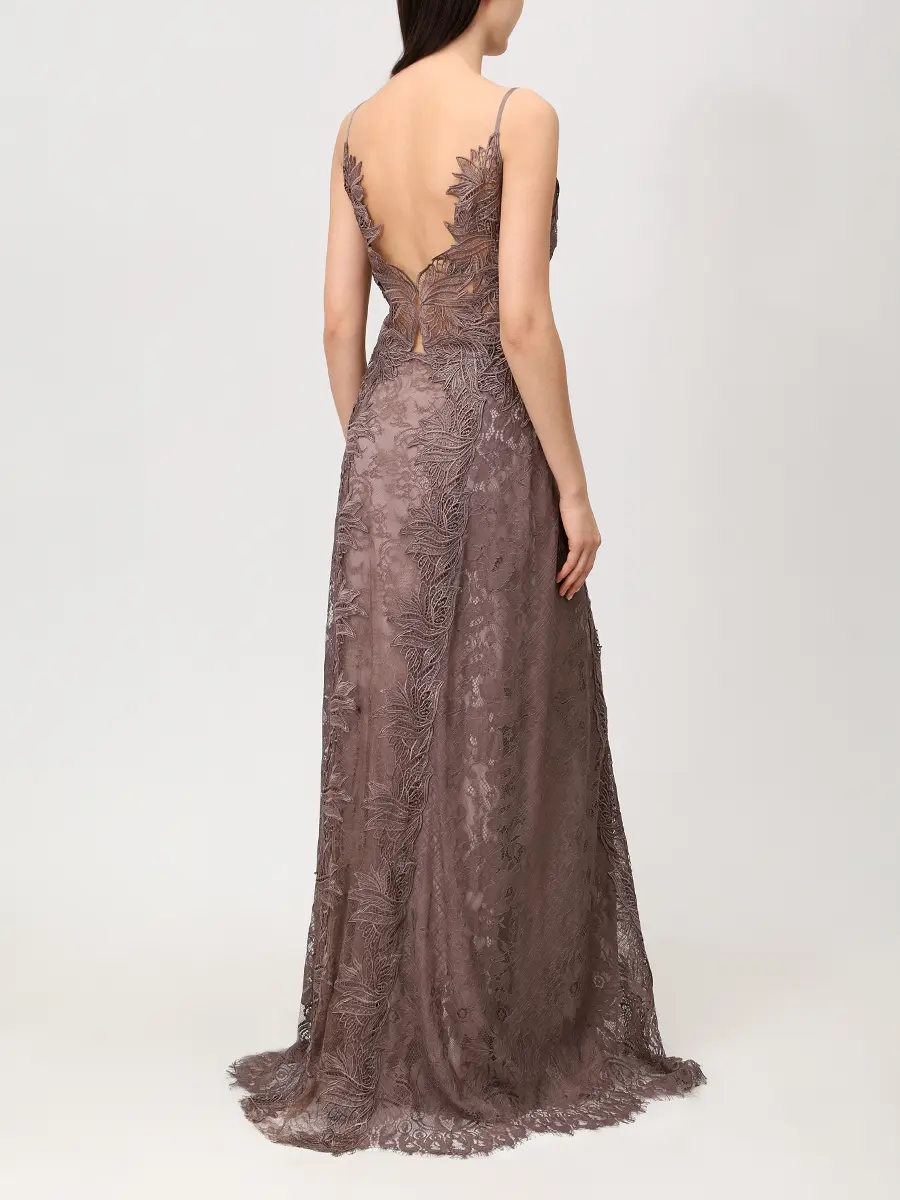 Платье кружевное ALBERTA FERRETTI 251M 0471-0150 0172+ Коричневый  Фото 3