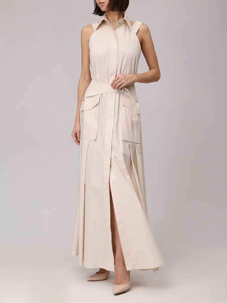 Платье хлопковое ALBERTA FERRETTI 251M 0406-0126 0045+ Бежевый  Фото 2