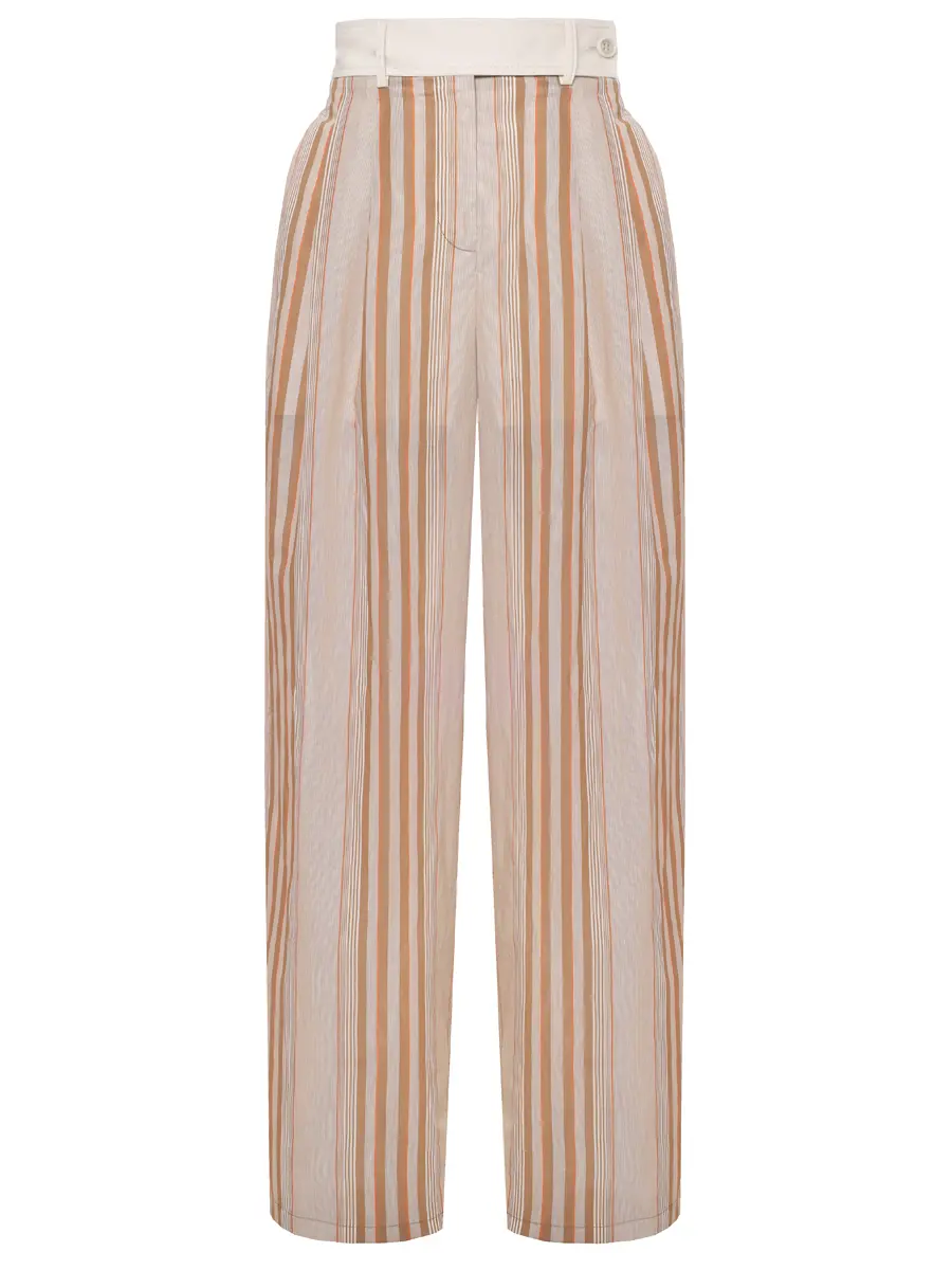 Брюки хлопковые ALBERTA FERRETTI 251M 0304-0130 1085+ Коричневый 