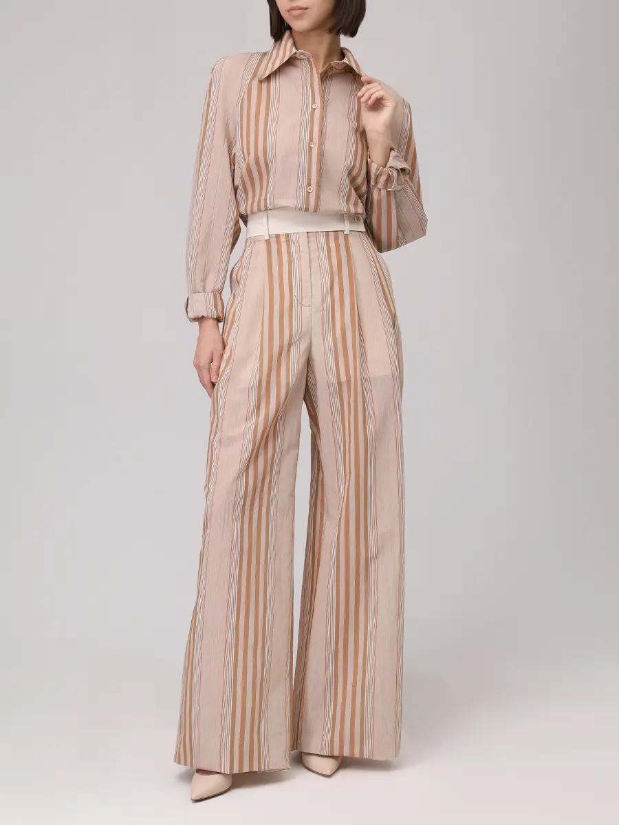 Брюки хлопковые ALBERTA FERRETTI 251M 0304-0130 1085+ Коричневый  Фото 2