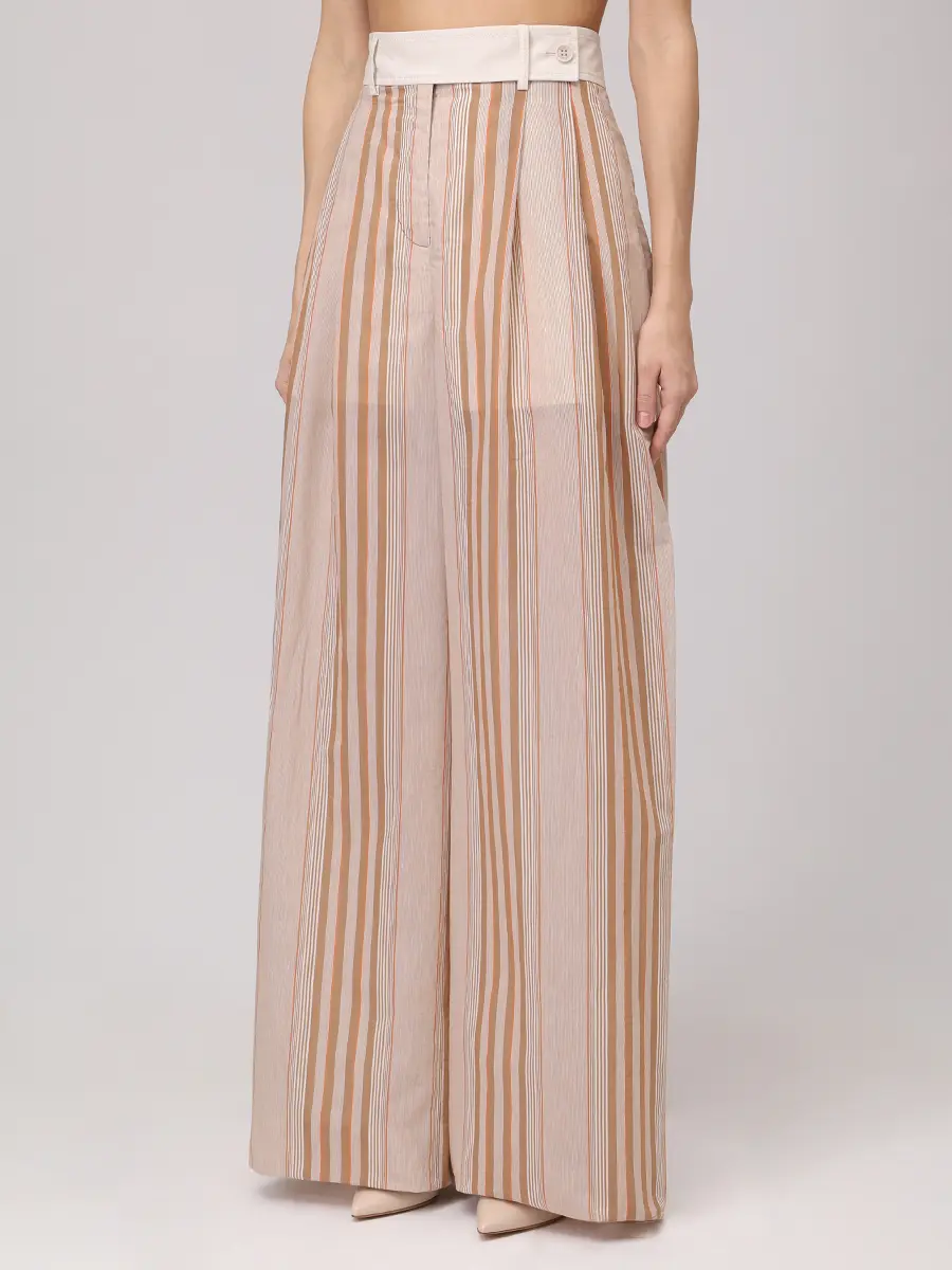 Брюки хлопковые ALBERTA FERRETTI 251M 0304-0130 1085+ Коричневый  Фото 4