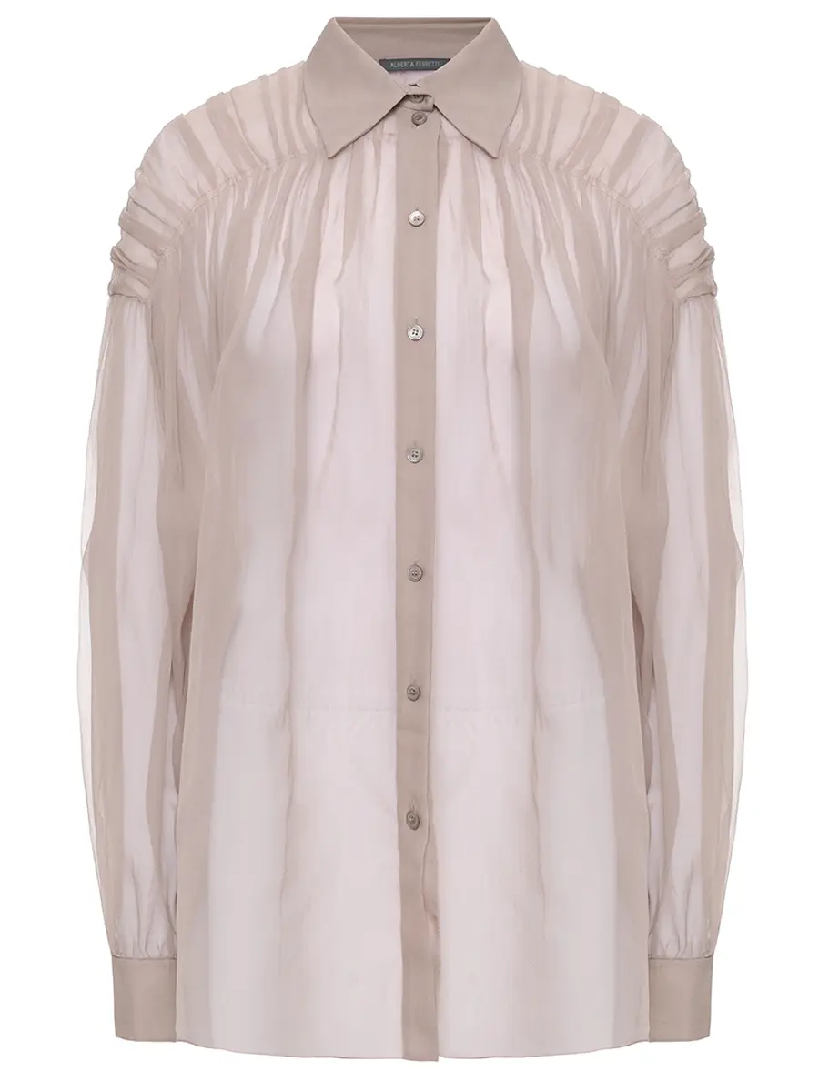 

Блуза шелковая, Бежевый, 251M 0217-0115 0082+