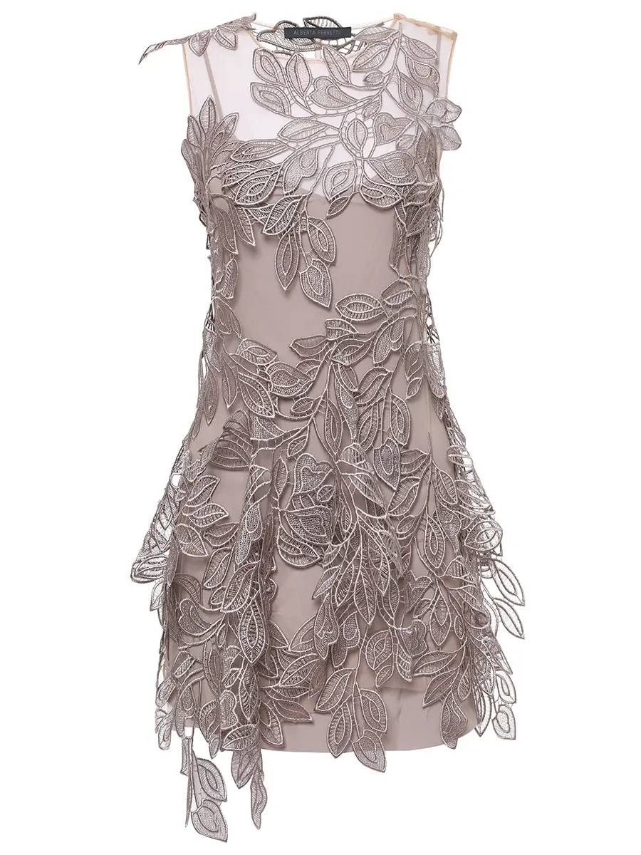 Платье с кружевом ALBERTA FERRETTI 251M 0474-0139 0081+ Бежевый 