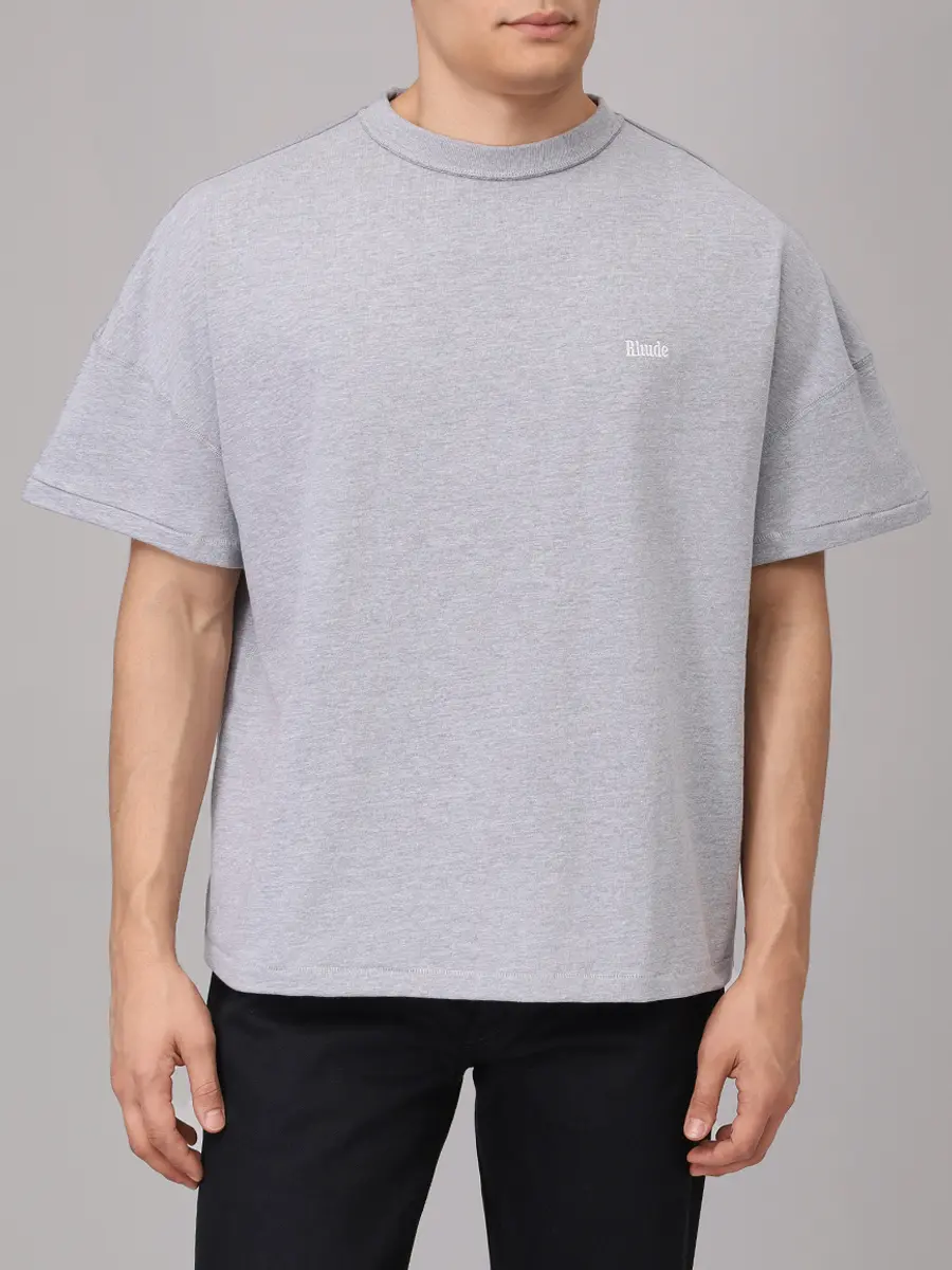 Футболка хлопковая RHUDE RHSS25TT02228 Серый  Фото 4