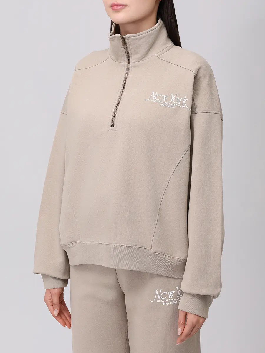 Толстовка хлопковая SPORTY & RICH ST073622508GY15/13 Бежевый  Фото 4