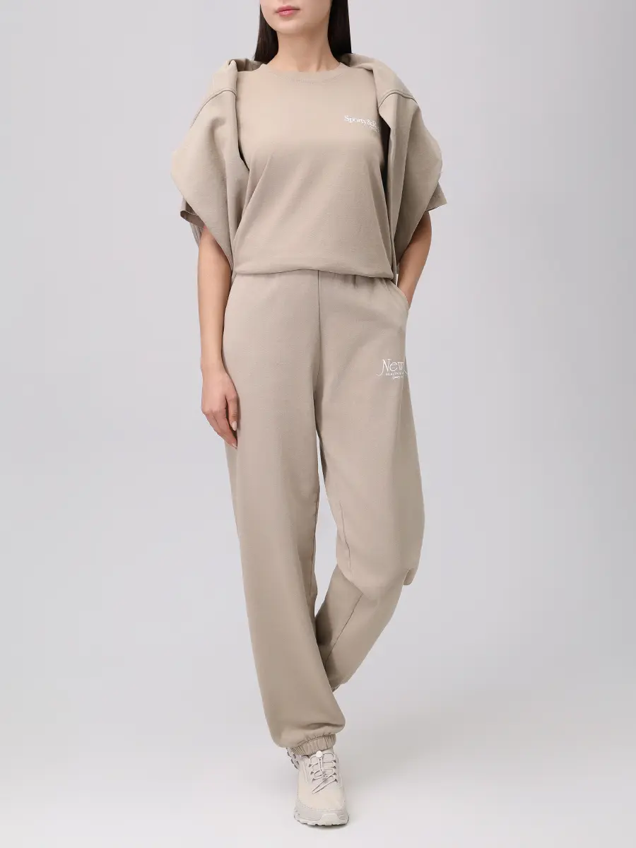 Футболка хлопковая SPORTY & RICH TO043622016GY15/13 Бежевый  Фото 2