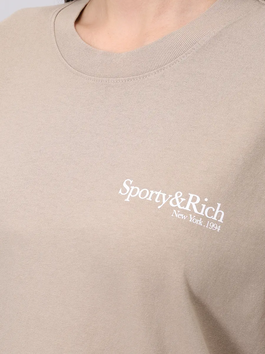 Футболка хлопковая SPORTY & RICH TO043622016GY15/13 Бежевый  Фото 5