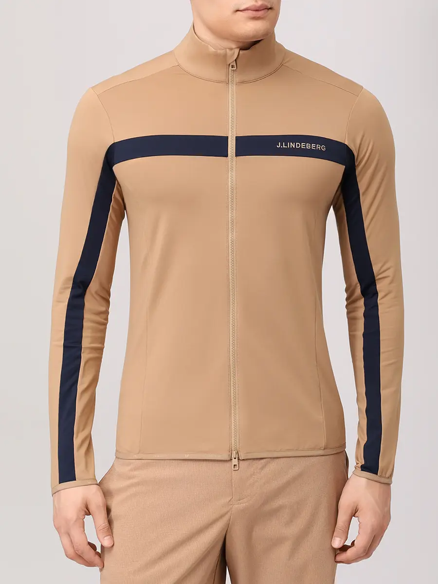 Олимпийка с логотипом J.LINDEBERG GMJS11957/E376 Бежевый  Фото 4