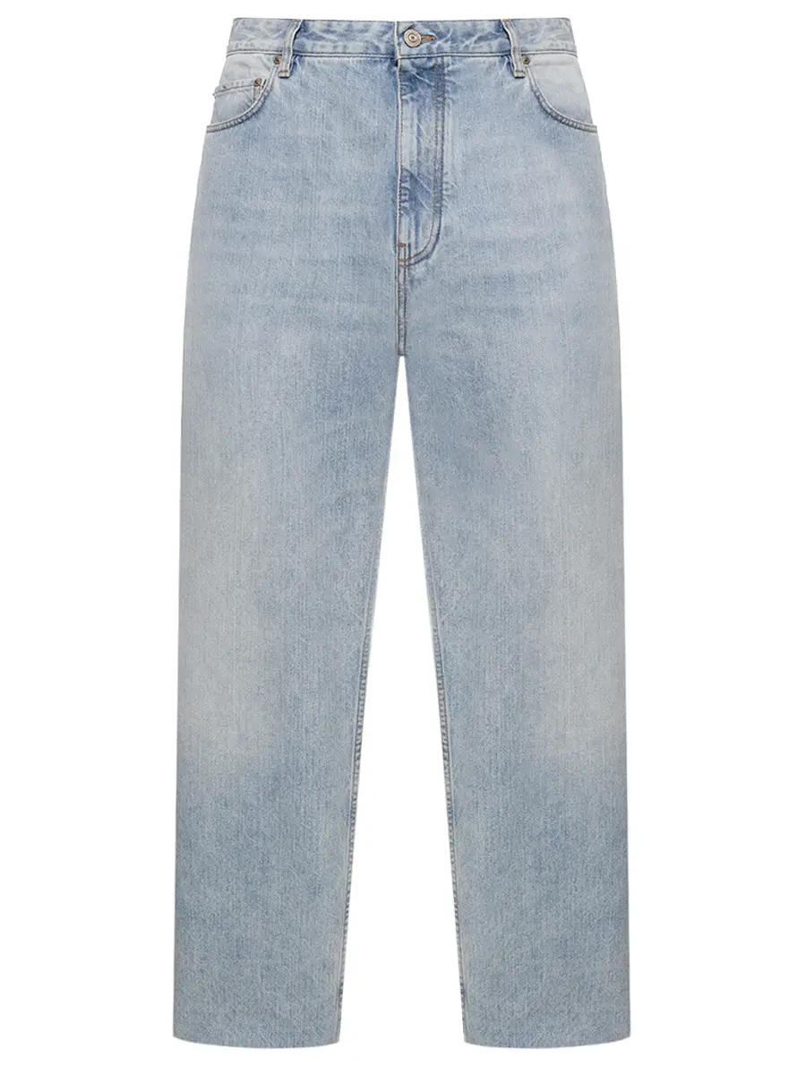 Джинсы Regular Fit хлопковые BALENCIAGA 810786TRW55 6185 Голубой 