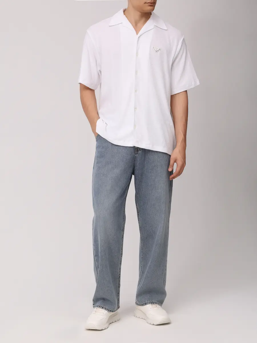 Рубашка хлопковая PRADA UJN850SWMO16JK F0009+ Белый  Фото 2