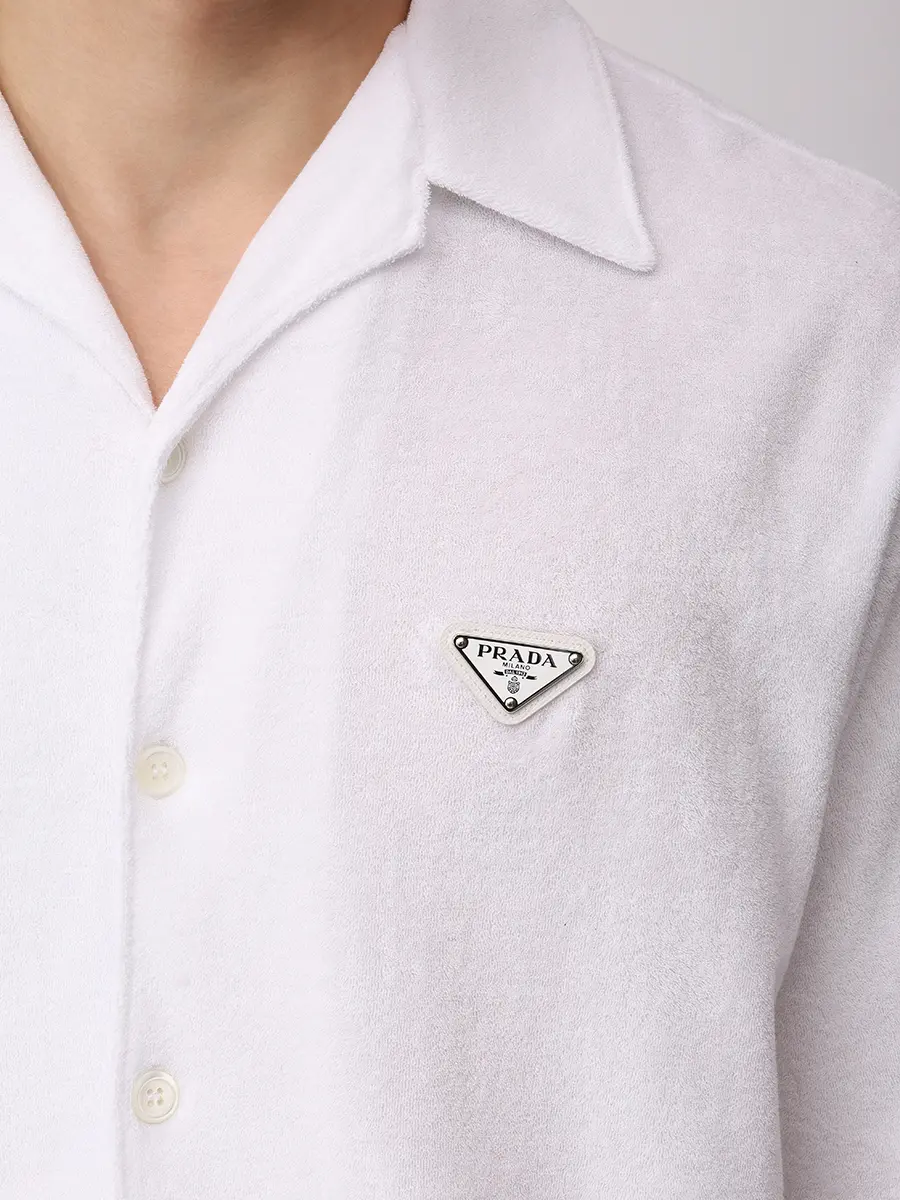 Рубашка хлопковая PRADA UJN850SWMO16JK F0009+ Белый  Фото 5