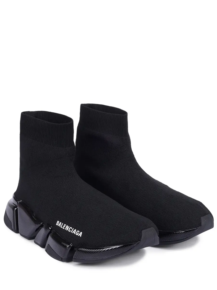 Кроссовки текстильные Speed 2.0 BALENCIAGA 617196W2DC3 1000 Черный  Фото 2