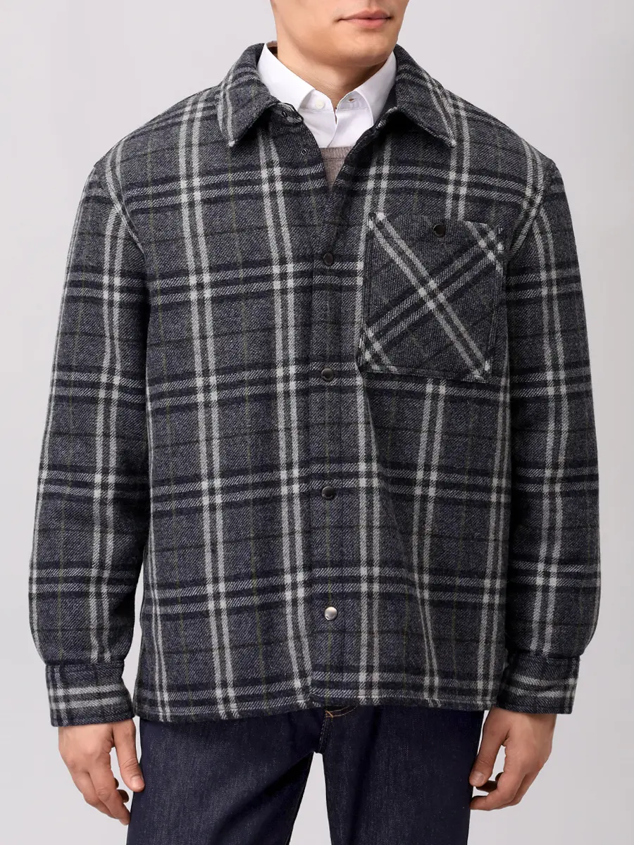 Куртка шерстяная BURBERRY 8102224 A5924 Клетка  Фото 4