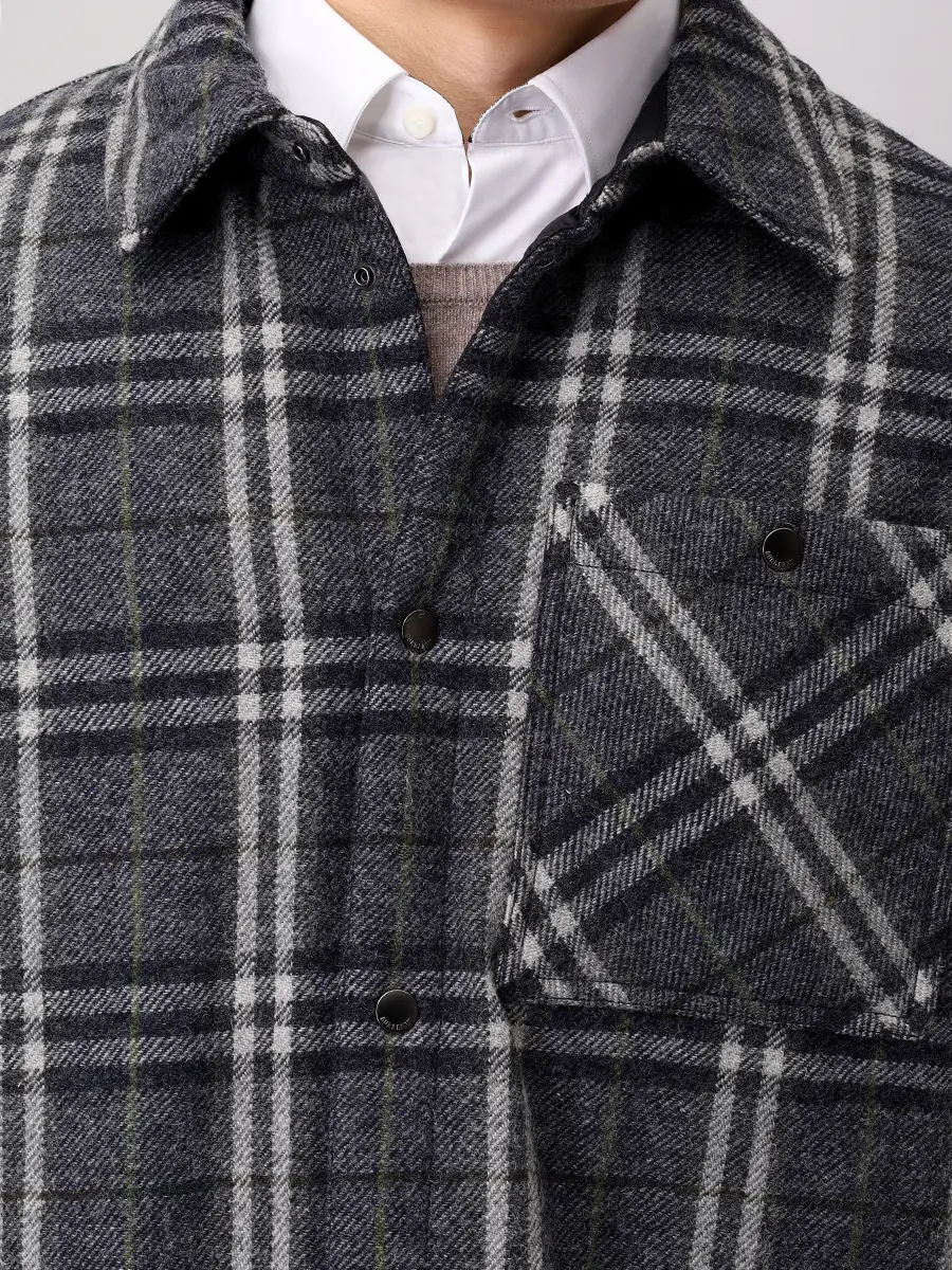 Куртка шерстяная BURBERRY 8102224 A5924 Клетка  Фото 5