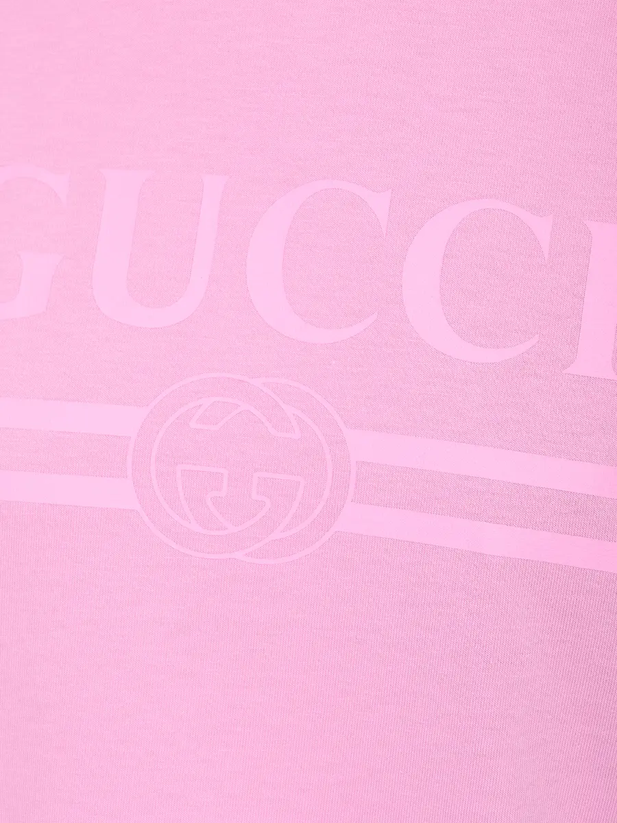 Футболка хлопковая GUCCI 788093XJG5R5967 Розовый  Фото 6