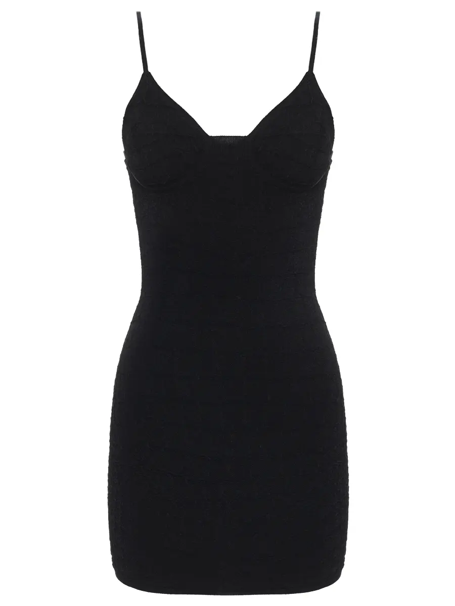 Платье из вискозы JACQUEMUS 251KN6122429 990 Черный 