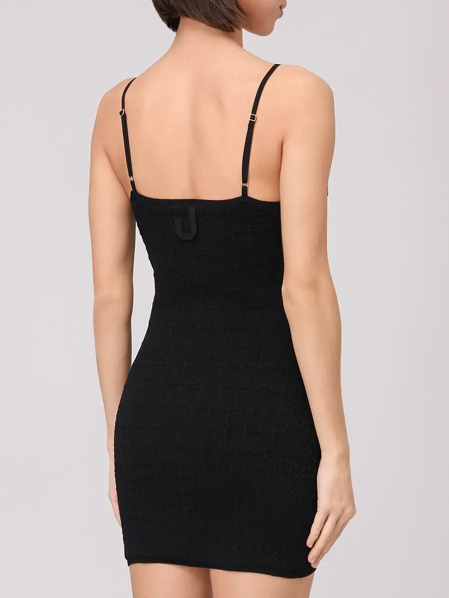 Платье из вискозы JACQUEMUS 251KN6122429 990 Черный  Фото 3