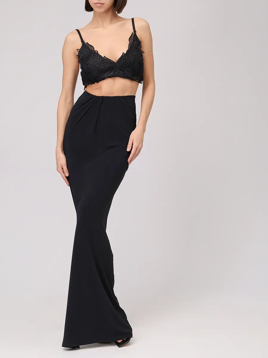 Юбка из вискозы JACQUEMUS 251SK0812381 990 Черный  Фото 2