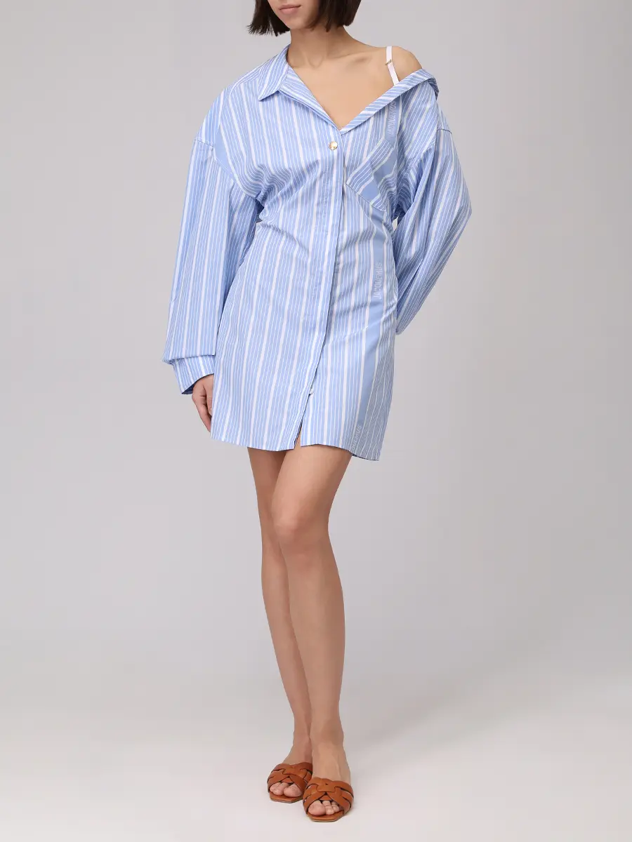 Платье хлопковое JACQUEMUS 243DR0941691 3EV Голубой  Фото 2