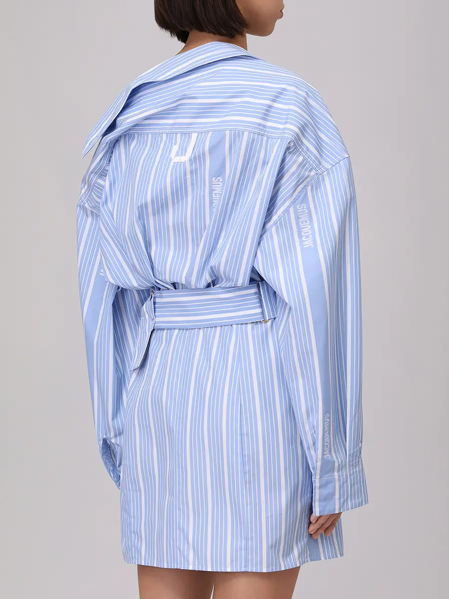 Платье хлопковое JACQUEMUS 243DR0941691 3EV Голубой  Фото 3