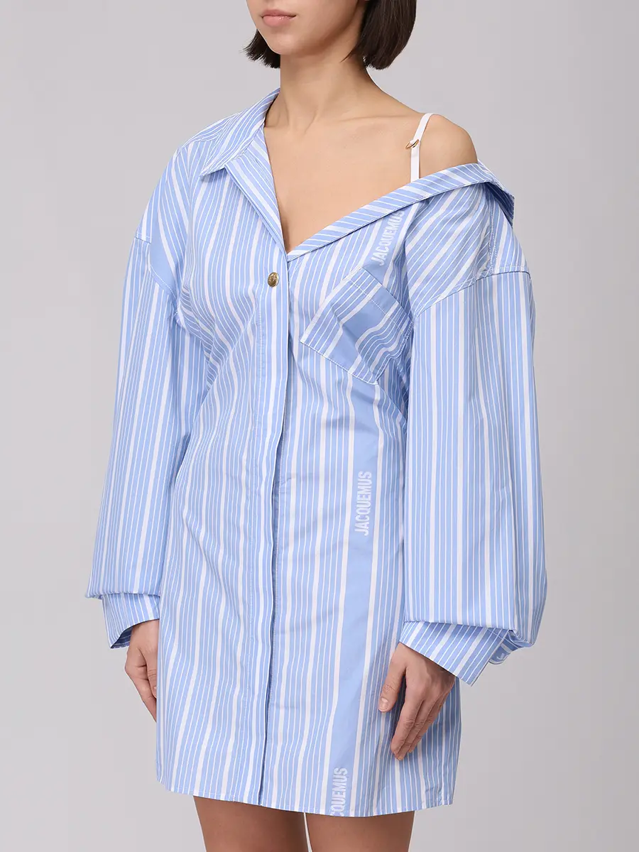 Платье хлопковое JACQUEMUS 243DR0941691 3EV Голубой  Фото 4