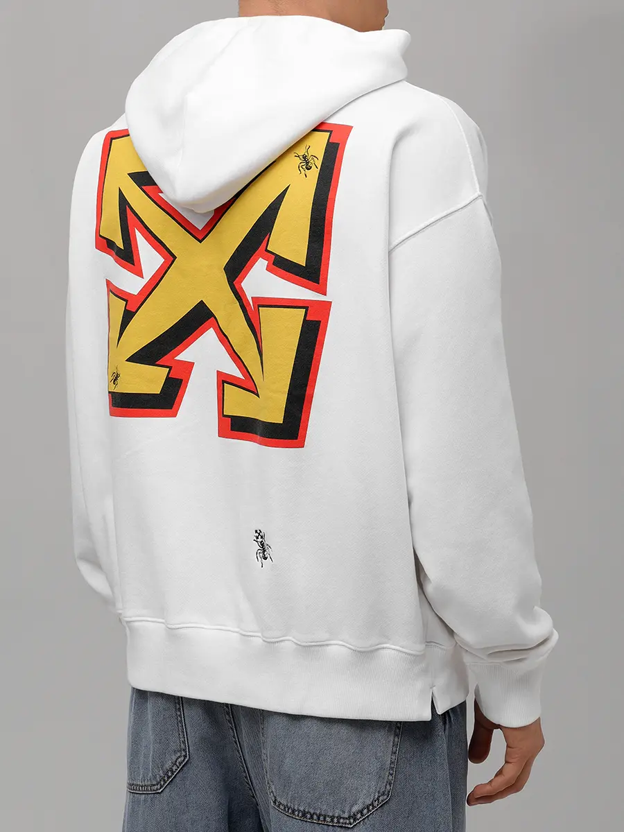 Худи хлопковое OFF-WHITE OMBB085S25FLE00E0115 Белый  Фото 3