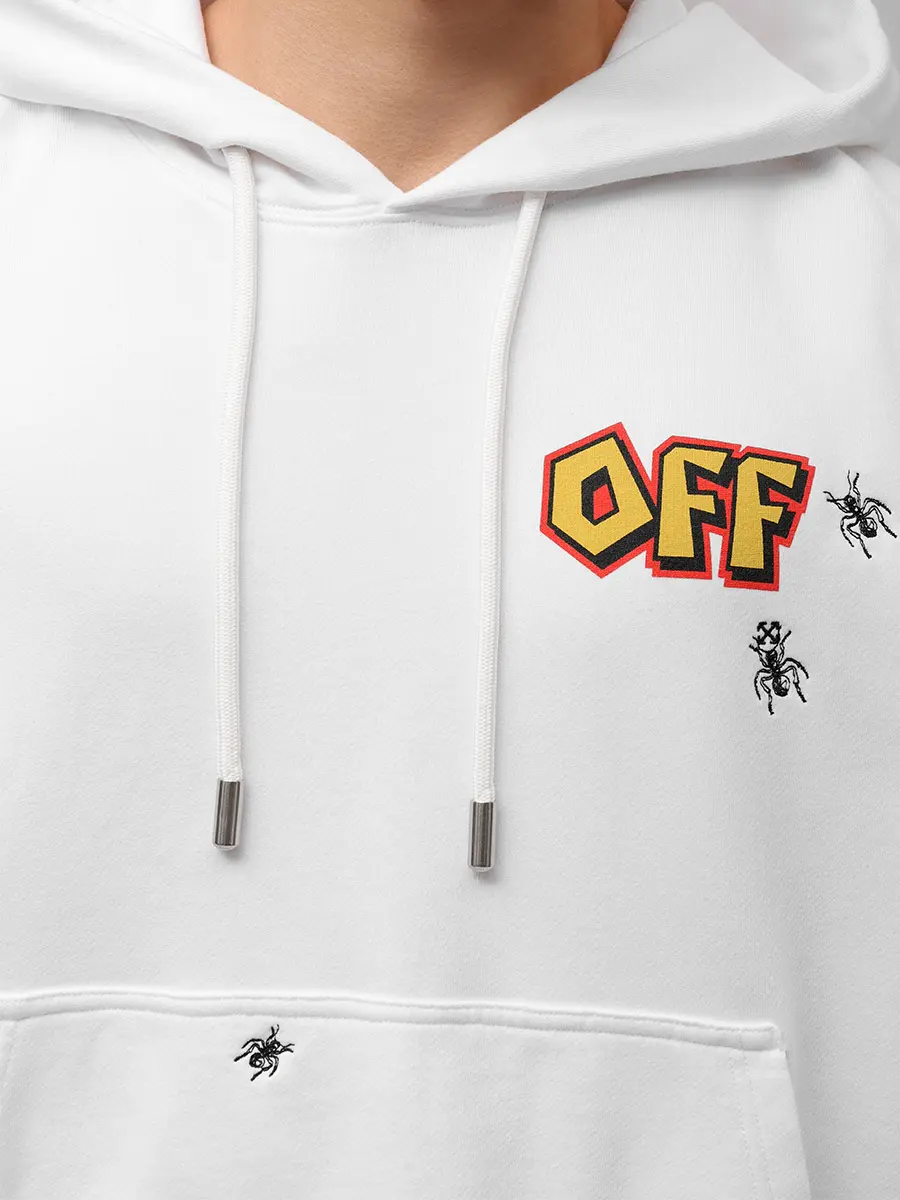 Худи хлопковое OFF-WHITE OMBB085S25FLE00E0115 Белый  Фото 5