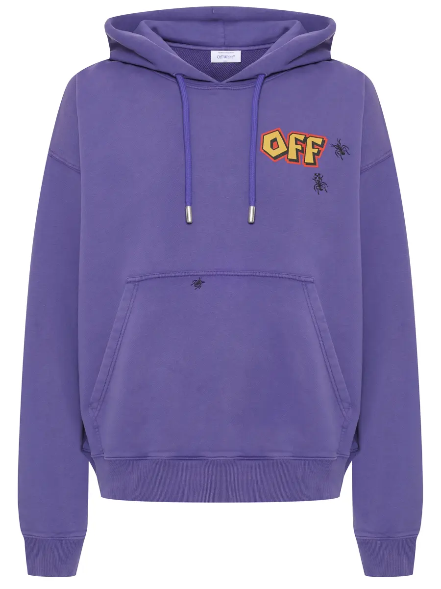 Худи хлопковое OFF-WHITE OMBB085S25FLE00E3715 Принт 
