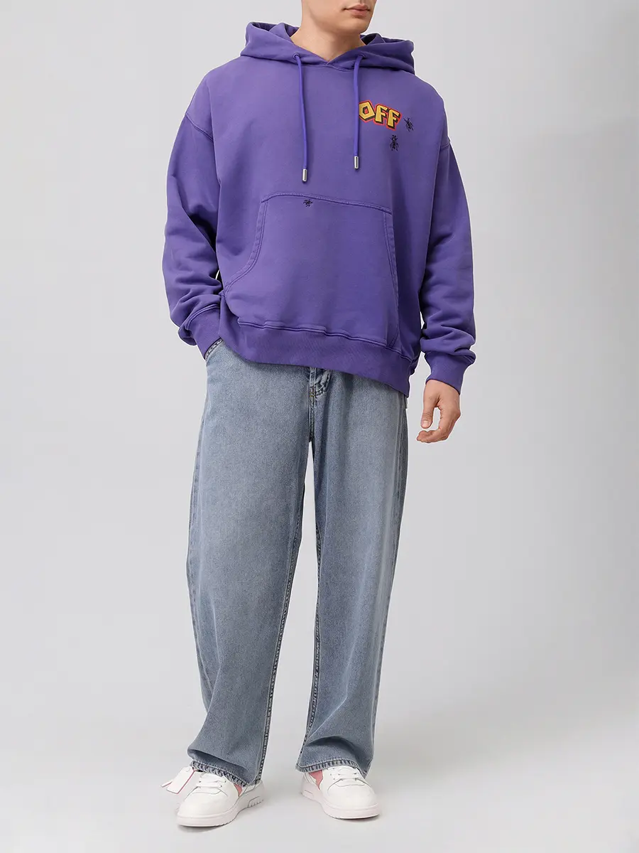 Худи хлопковое OFF-WHITE OMBB085S25FLE00E3715 Принт  Фото 2