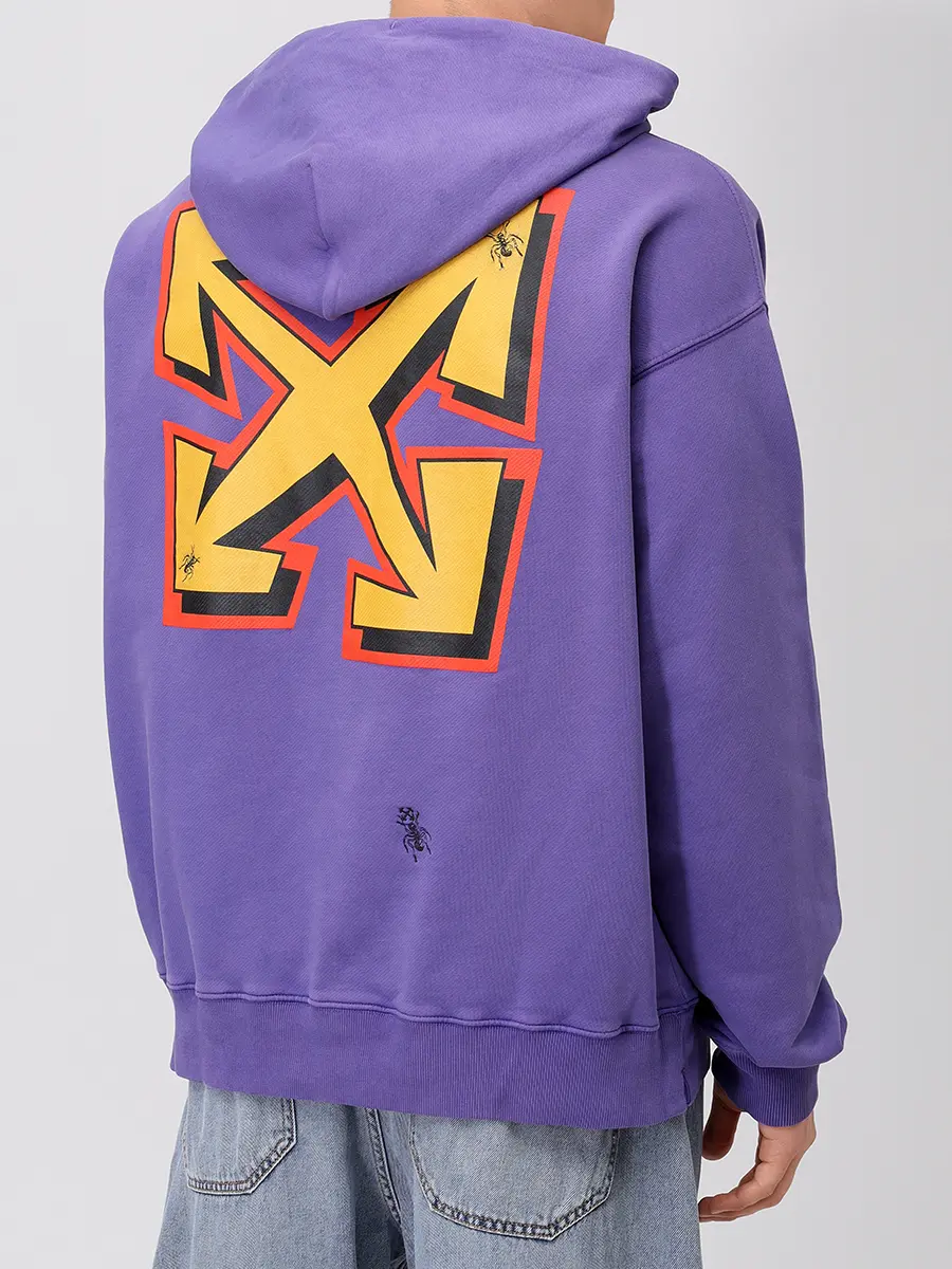 Худи хлопковое OFF-WHITE OMBB085S25FLE00E3715 Принт  Фото 3