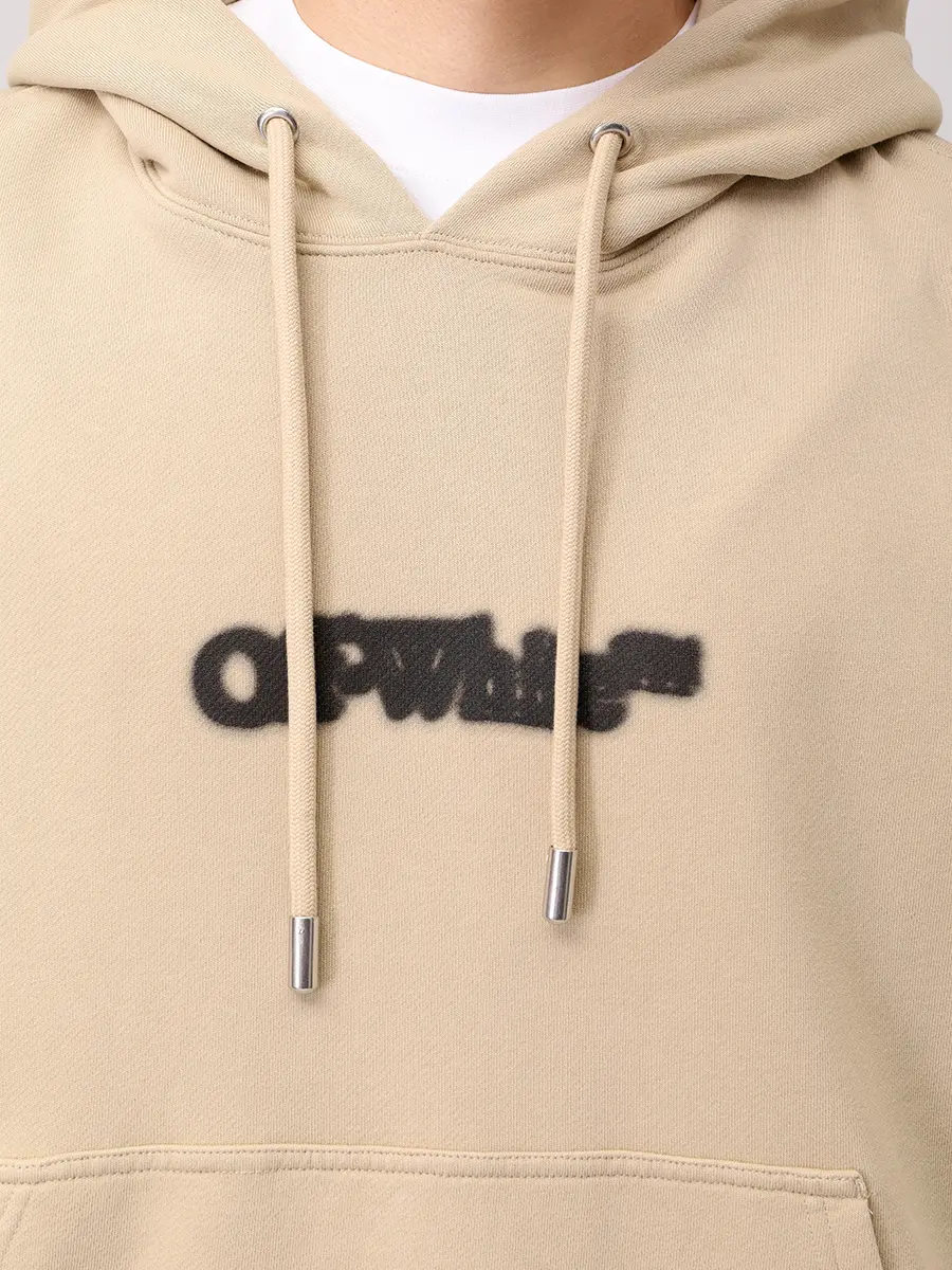 Худи хлопковое OFF-WHITE OMBB085S25FLE00I6110 Бежевый  Фото 5