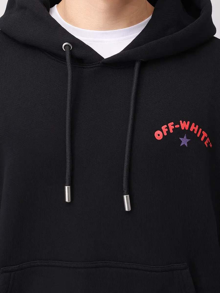 Худи хлопковое OFF-WHITE OMBB085S25FLE00D1001 Черный  Фото 5