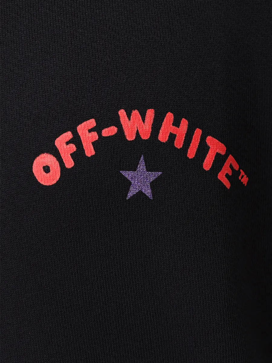 Худи хлопковое OFF-WHITE OMBB085S25FLE00D1001 Черный  Фото 6