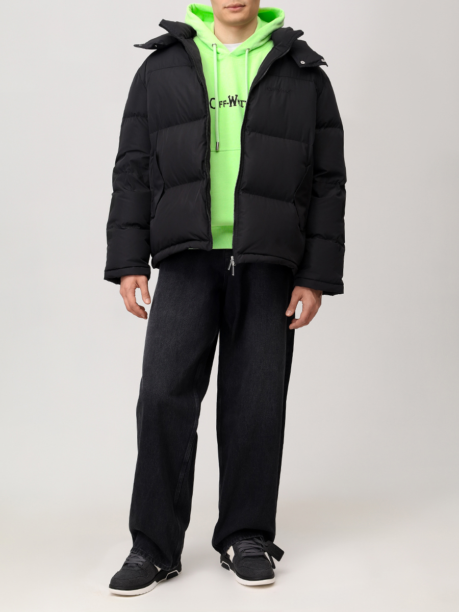 Худи хлопковое OFF-WHITE OMBB085S25FLE00F5010 Зеленый  Фото 2