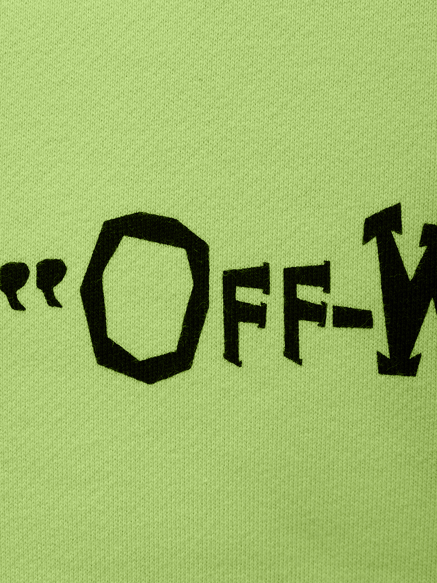 Худи хлопковое OFF-WHITE OMBB085S25FLE00F5010 Зеленый  Фото 6