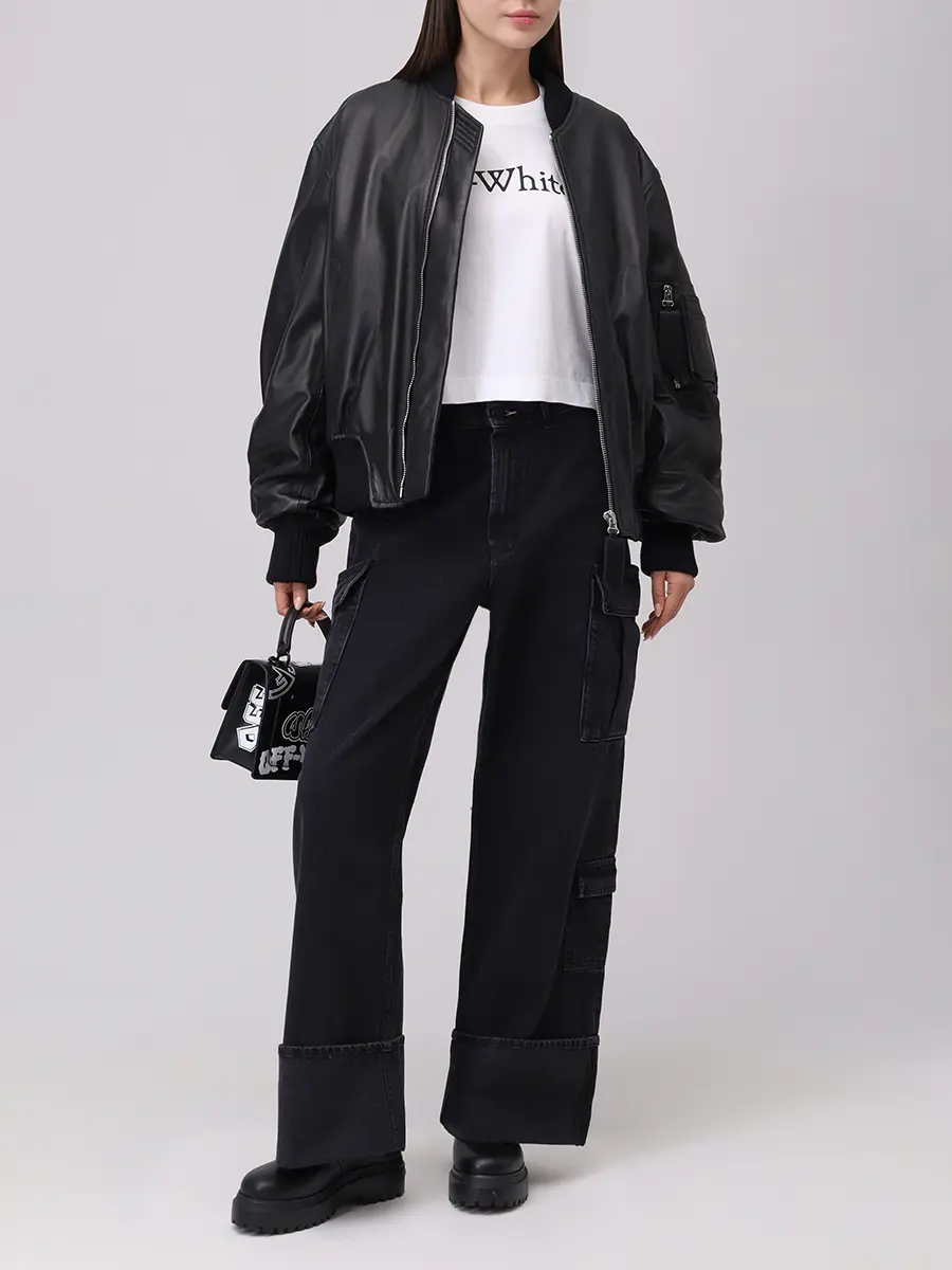 Футболка хлопковая OFF-WHITE OWAA090C99JER0040110 Белый  Фото 2