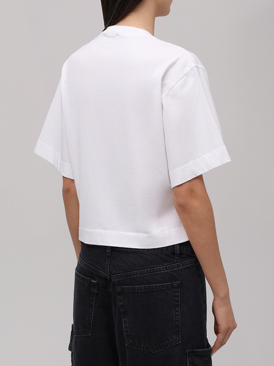 Футболка хлопковая OFF-WHITE OWAA090C99JER0040110 Белый  Фото 3