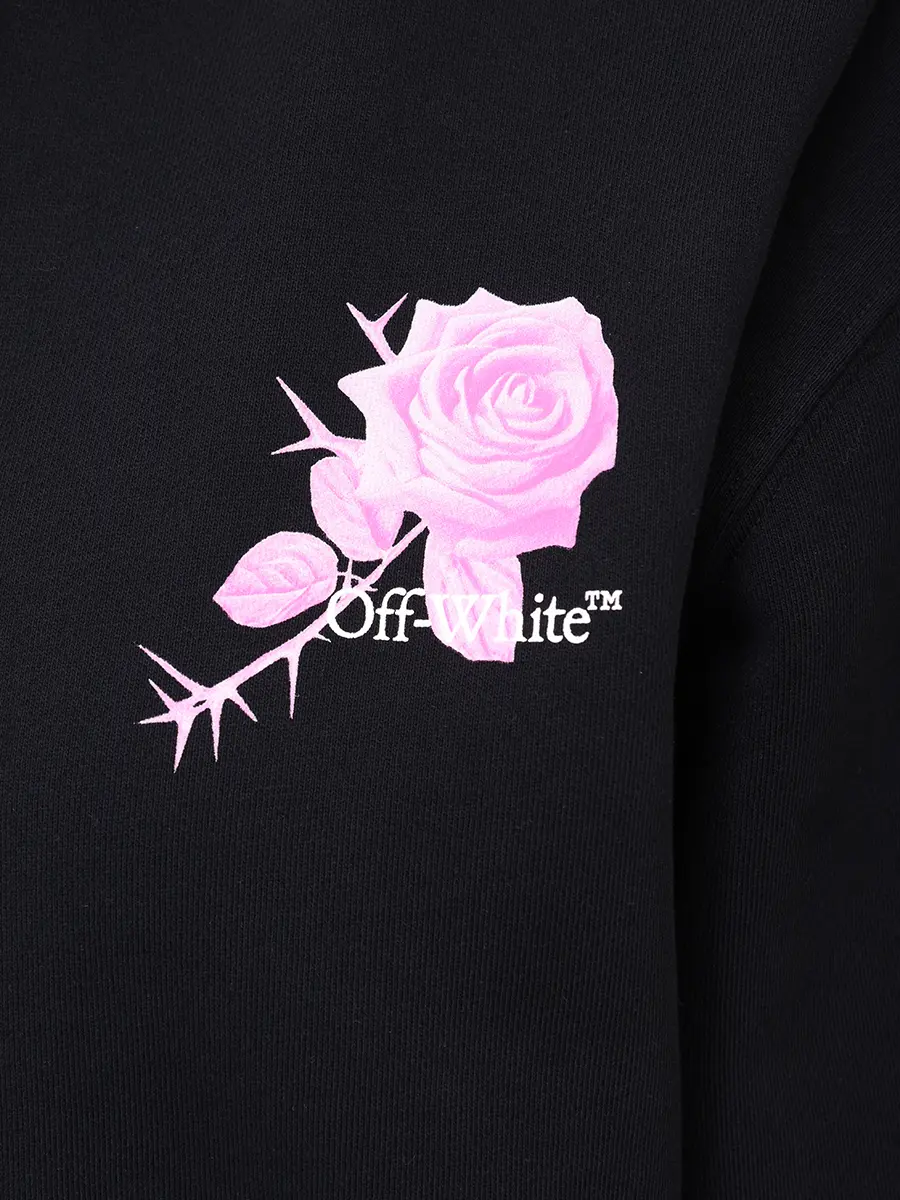 Худи хлопковое OFF-WHITE OWBB035S25FLE0011001 Черный  Фото 6
