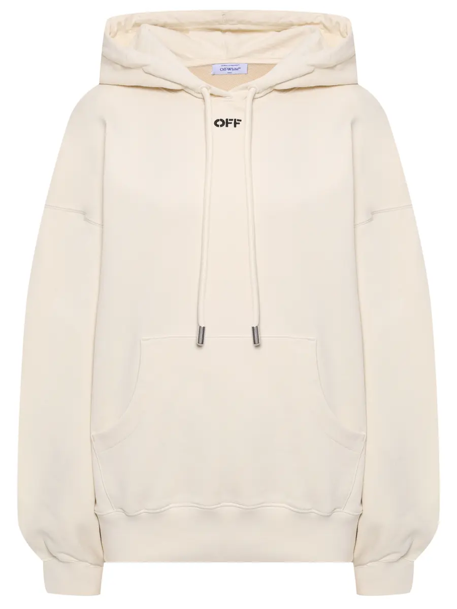 Худи хлопковое OFF-WHITE OWBB058S25FLE0030B10 Бежевый 