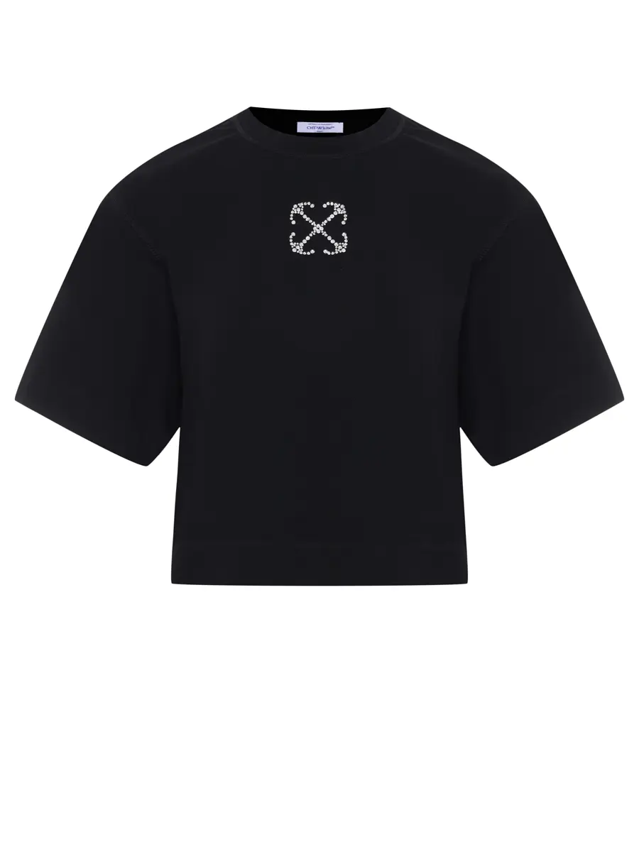 Футболка хлопковая OFF-WHITE OWAA090S25JER0021072 Черный 