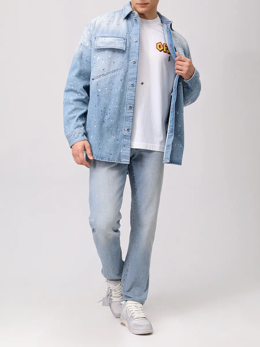 Футболка хлопковая OFF-WHITE OMAA120S25JER0090115 Белый  Фото 2