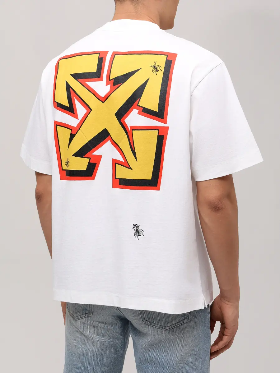 Футболка хлопковая OFF-WHITE OMAA120S25JER0090115 Белый  Фото 3