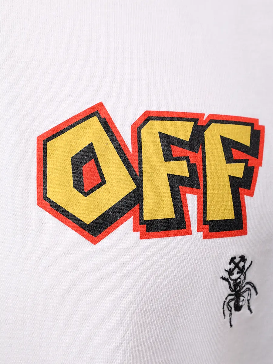 Футболка хлопковая OFF-WHITE OMAA120S25JER0090115 Белый  Фото 6
