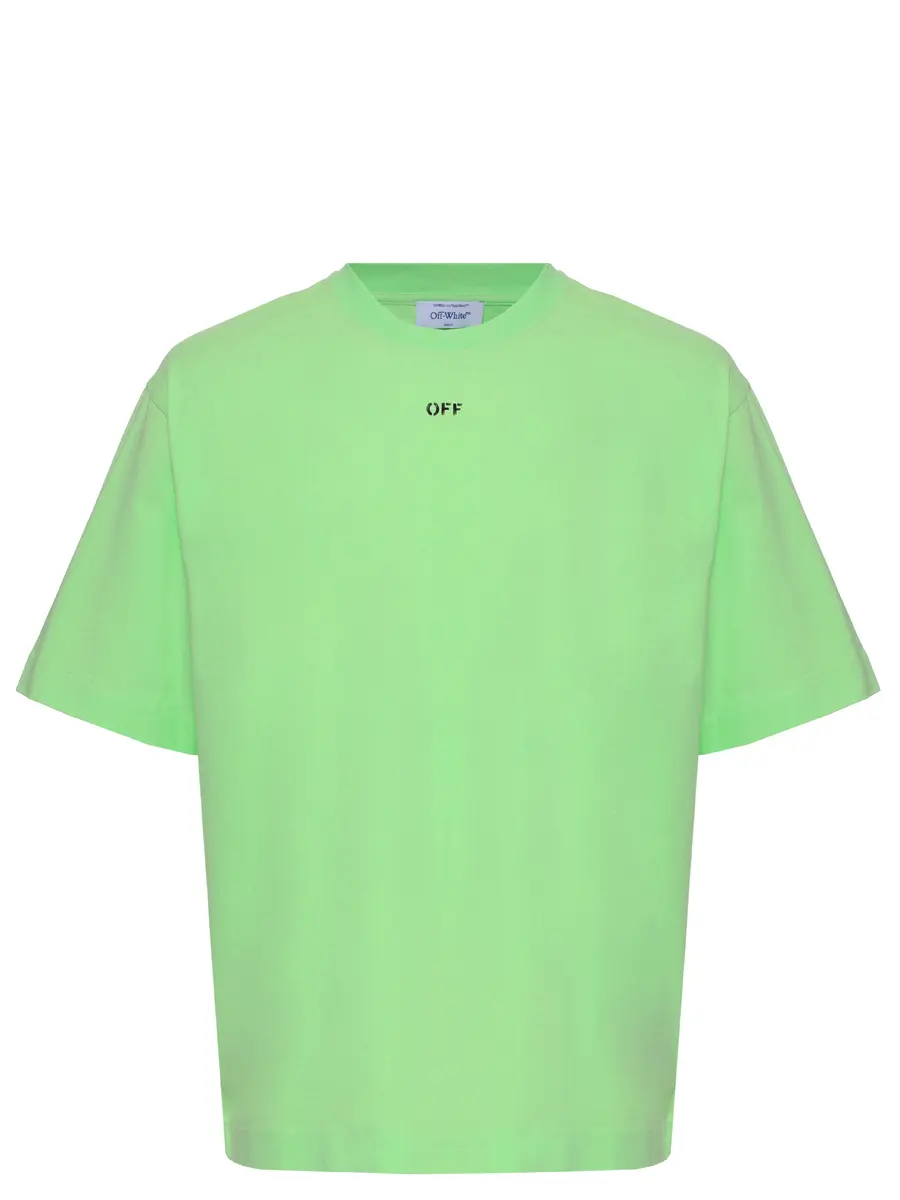 Футболка хлопковая OFF-WHITE OMAA120S25JER00L5010 Мятный 