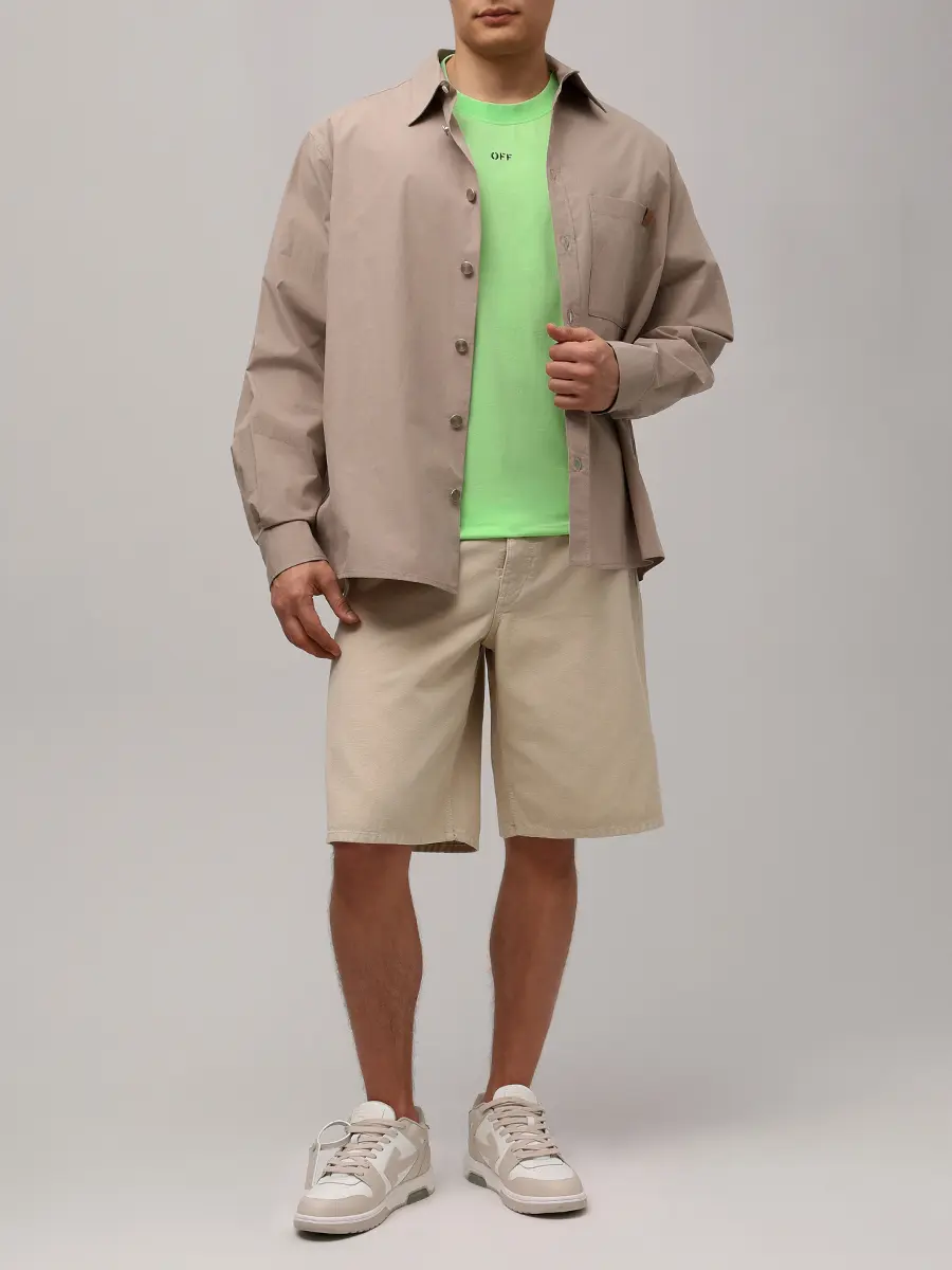 Футболка хлопковая OFF-WHITE OMAA120S25JER00L5010 Мятный  Фото 2