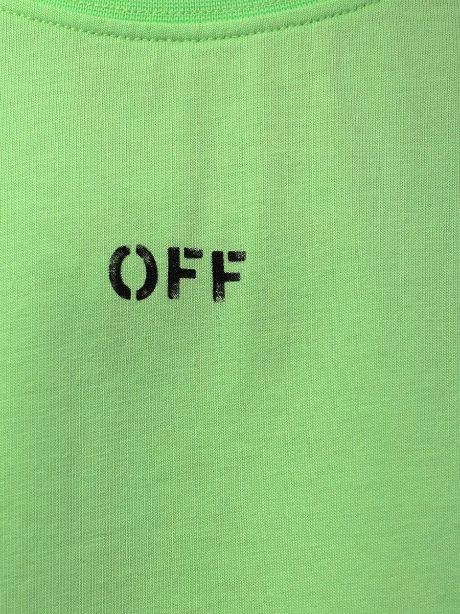 Футболка хлопковая OFF-WHITE OMAA120S25JER00L5010 Мятный  Фото 6