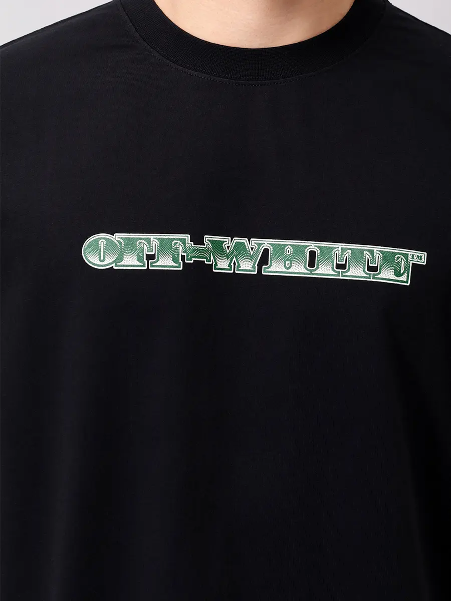 Футболка хлопковая OFF-WHITE OMAA120S25JER00E1058 Черный  Фото 5