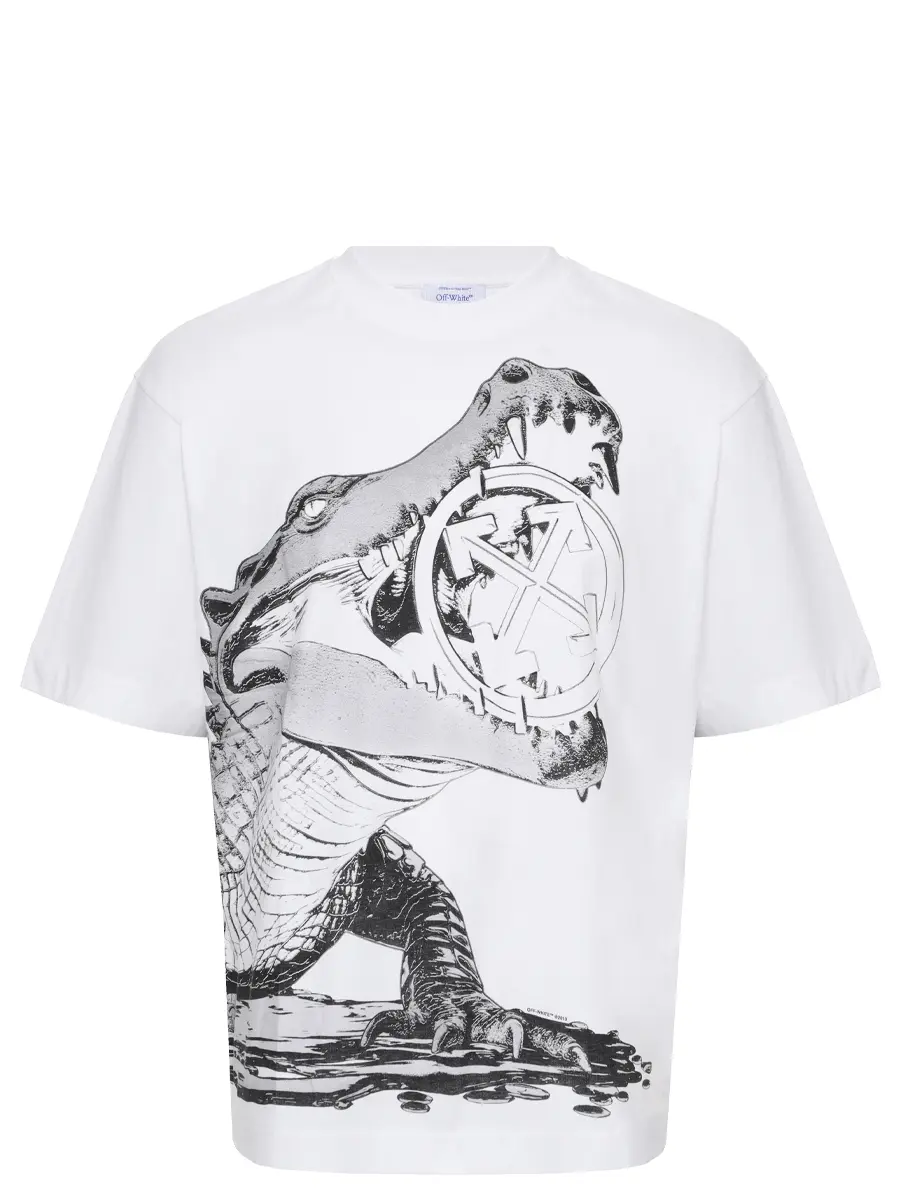 Футболка хлопковая OFF-WHITE OMAA120S25JER0050110 Белый 